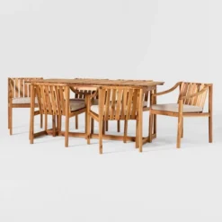 7pc Modern Slatted Wood Outdoor Dining Set - Saracina Home 9 7pc Modern Slatted Wood Outdoor Dining Set - Saracina Home -Outdoor Garden Store GUEST 004dfb25 1c23 4390 ab30 32ab6c6abcb4