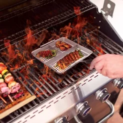 Yukon Glory BBQ 'N SERVE 3 Section BBQ Grill Basket The Grilling Basket Includes A Clip-On Handle -Outdoor Garden Store GUEST 005e8ac4 71a3 4068 8007 66cc72af4b23