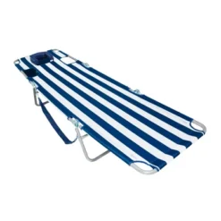 Camco Ostrich Chaise Beach Chair And Backpack Chaise Poolside Lounge Chair With 4 Adjustable Chair Positions And Carrying Straps, Navy Stripes -Outdoor Garden Store GUEST 00bdfe12 046d 4500 bced 9ff5a62197c0