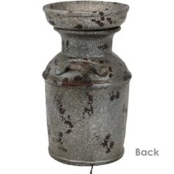 Sunnydaze Decor Sunnydaze 20"H Electric Polystone Farmhouse Vintage Milk Can Birdbath Outdoor Water Fountain With LED Lights -Outdoor Garden Store GUEST 016223fd 906a 4c53 acdc 087e3c1af650