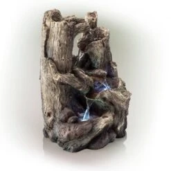 14" Resin 5-Tiered Rainforest Tree Trunk Tabletop Fountain Brown - Alpine Corporation -Outdoor Garden Store GUEST 018aca67 3e8c 49a9 9de5 0de5ff9dcb42