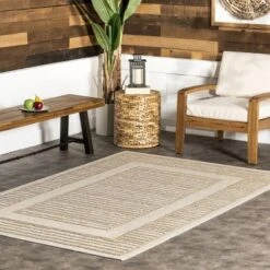 NuLOOM Rickie Solid Striped Indoor/Outdoor Patio Area Rug