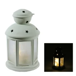 S4 Lights 8" White LED Lighted Invisilite Holographic Star Christmas Lantern - Warm White Lights