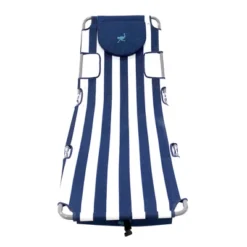 Ostrich Backpack Chaise Folding Lounge Chair W/4 Adjustable Position, Carrying Straps, Side Pocket And Storage Bag, Navy Stripe (2 Pack) -Outdoor Garden Store GUEST 02cf7217 f39c 4b04 8422 3d23273322f6