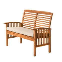 Ravenscroft Modern Boho Acacia Wood Slatted Outdoor Loveseat With Cushion - Saracina Home 29 Ravenscroft Modern Boho Acacia Wood Slatted Outdoor Loveseat With Cushion - Saracina Home -Outdoor Garden Store GUEST 0351f6f8 42ea 446b 819c e7d0b3a28178