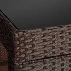 Teal Island Designs Modern Rattan Rectangular Outdoor Bar Table And Chairs Furniture 39 1/2" X 19 3/4" Dark Brown For Front Porch Patio -Outdoor Garden Store GUEST 04a51857 9a65 41fb 8975 32f175dca353