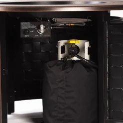 5pc Set With 44" Outdoor Round Aluminum Fire Table & 4 Deep Seating Swivel Rocking Chairs & Wind Blocker Lid - Oakland Living -Outdoor Garden Store GUEST 04b1c5dc c877 4f70 942b 38f6e5602332