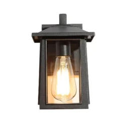 2pk 11" Metal/Glass Square Outdoor Wall Lights Matte Black - LNC -Outdoor Garden Store GUEST 04c5e901 11f2 4bf1 b911 104e06cf4b59