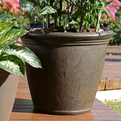 Sunnydaze Decor Sunnydaze Indoor/Outdoor Patio, Garden, Or Porch Weather-Resistant Double-Walled Anjelica Flower Pot Planter - 24" 5 Sunnydaze Decor Sunnydaze Indoor/Outdoor Patio, Garden, Or Porch Weather-Resistant Double-Walled Anjelica Flower Pot Planter - 24" - Image 5