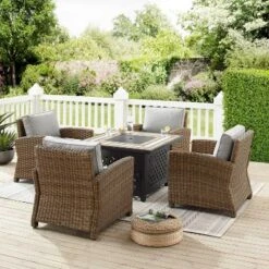 Bradenton 5pc Outdoor Wicker Arm Chair & Fire Table Set - Crosley 22 Bradenton 5pc Outdoor Wicker Arm Chair & Fire Table Set - Crosley -Outdoor Garden Store GUEST 06747fd1 936f 4933 9747 4e0584fd35ec