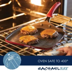 Rachael Ray Cook + Create Aluminum Nonstick Square Stovetop Griddle Pan 11" Red 21 Rachael Ray Cook + Create Aluminum Nonstick Square Stovetop Griddle Pan 11" Red -Outdoor Garden Store GUEST 072cb118 2875 48f3 9f49 36c9ca060c10