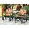 HOMES: Inside + Out Fluxe Slat Back Cast Iron Outdoor Rocking Chair Dark Gray/Oak - HOMES: Inside + Out