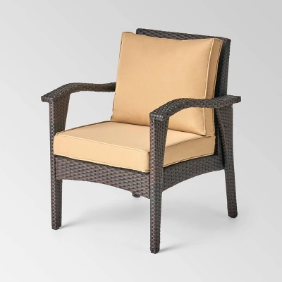 Kahala 5pc Wicker Chat Set With Fire Table - Christopher Knight Home 2 Kahala 5pc Wicker Chat Set With Fire Table - Christopher Knight Home - Image 2