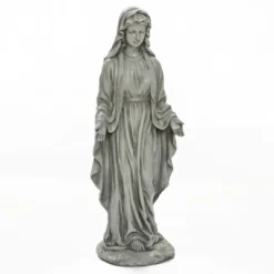 LuxenHome 30.5" H Virgin Mary Indoor Outdoor Statue Garden Statues, Gray Or Ivory -Outdoor Garden Store GUEST 07a8d245 52a1 4fa3 a08a b9da27920161
