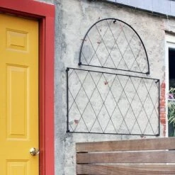 46" Wide Iron 2 Pc Oxfordshire Decorative Garden Trellis Black Coat Finish - Achla Designs