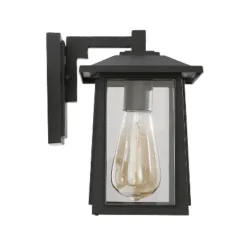 2pk 11" Metal/Glass Square Outdoor Wall Lights Matte Black - LNC -Outdoor Garden Store GUEST 08aa90d0 1f28 4350 aa5d e5f8da841a82