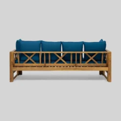 Long Beach Acacia Wood Extendable Patio Daybed Sofa Teak - Christopher Knight Home -Outdoor Garden Store GUEST 08dfc071 202e 4241 99c8 cb8422ed0655