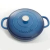 Crock-Pot Crock Pot Artisan Enameled 5 Quart Cast Iron Round Braiser Pan With Self Basting Lid In Sapphire Blue