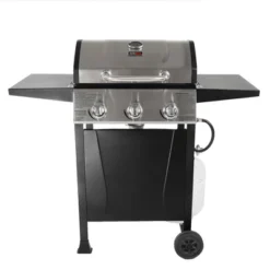 Grill Boss GBC1932M Outdoor BBQ 3 Burner Propane Gas Grill For Barbecue Cooking With Top Cover Lid, Wheels, And Side Storage Shelves, Black -Outdoor Garden Store GUEST 0a6c9a80 5892 4cd4 911f 8e3c3e683bb3