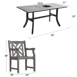 Azen 5pc Outdoor Reynard Durable Farmhouse Acacia Hardwood Dining Set Gray Wash 9 Azen 5pc Outdoor Reynard Durable Farmhouse Acacia Hardwood Dining Set Gray Wash -Outdoor Garden Store GUEST 0a80c6da e238 40f2 bd8e b079e0299aa5
