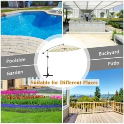 Costway 10ft Patio Offset Umbrella W/ Crank And Cross Base Aluminum -Outdoor Garden Store GUEST 0aebe23d eabf 45b7 98ed c53bed92ad23