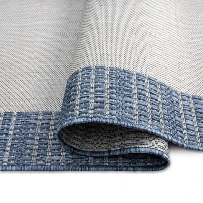 7'9" X 10'2" New York Patio Country Landry Indoor/Outdoor Rug Gray/Blue - Nicole Miller 3 7'9" X 10'2" New York Patio Country Landry Indoor/Outdoor Rug Gray/Blue - Nicole Miller - Image 3