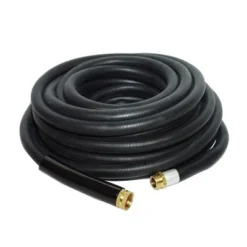 Apache 98108804 50 Foot Industrial Rubber Garden Water Hose With Heavy Duty MGHT X FGHT Brass Fittings And 1 Bend Restrictor (2 Pack)