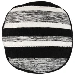 Northlight 18" Black And White Striped Outdoor Woven Pouf Ottoman -Outdoor Garden Store GUEST 0bd09b1c 9dbb 4b24 a600 e1350bc4f9b4