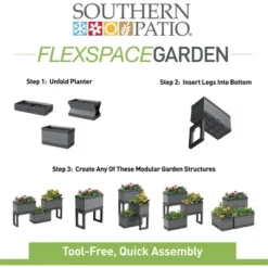 FlexSpace Tiered Modular Grey Raised Garden Bed Planter - Southern Patio -Outdoor Garden Store GUEST 0bd543c7 fe9a 4633 a2e2 07f491c1e1dc