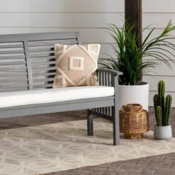 Ravenscroft Modern Boho Acacia Wood Slatted Outdoor Loveseat With Cushion - Saracina Home 23 Ravenscroft Modern Boho Acacia Wood Slatted Outdoor Loveseat With Cushion - Saracina Home -Outdoor Garden Store GUEST 0bef4255 566e 41f5 a99c 7414e63a87f4