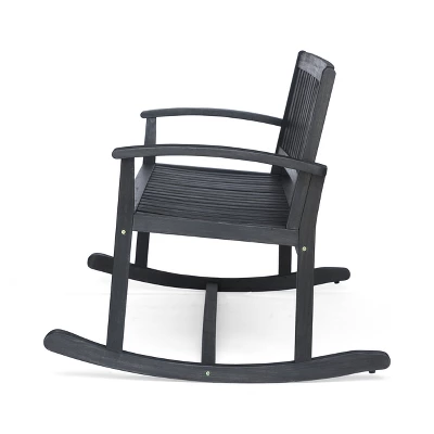 Regatta Acacia Patio Rocking Loveseat - Dark Gray - Christopher Knight Home 2 Regatta Acacia Patio Rocking Loveseat - Dark Gray - Christopher Knight Home - Image 2