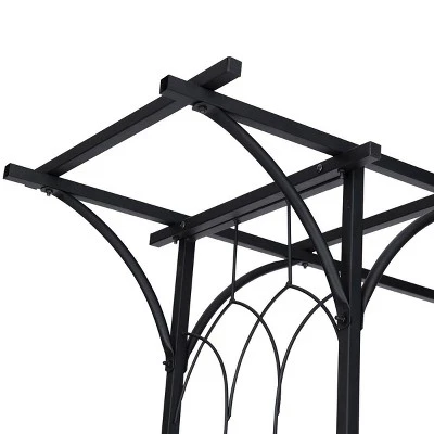 Costway Garden Wedding Rose Arch Pergola Archway Flowers Climbing Plants Trellis Metal 6 Costway Garden Wedding Rose Arch Pergola Archway Flowers Climbing Plants Trellis Metal - Image 6