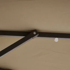 9' X 9' Solar LED Patio Umbrella With Tilt Adjustment And Crank Lift Brown - Wellfor -Outdoor Garden Store GUEST 0d625ff6 0bb0 4eda 88a0 e58dc91fa489