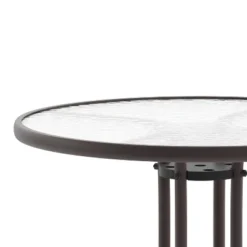 Flash Furniture Bellamy 31.5'' Round Tempered Glass Metal Table -Outdoor Garden Store GUEST 0e893922 f3a5 4bed 81dc 486b2cd243d0