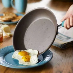 Rachael Ray 11" Hard-Anodized Nonstick Covered Stir Fry Pan - Gray With Agave Blue