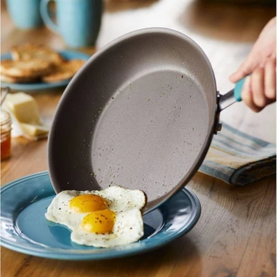Rachael Ray 11" Hard-Anodized Nonstick Covered Stir Fry Pan - Gray With Agave Blue 1 Rachael Ray 11" Hard-Anodized Nonstick Covered Stir Fry Pan - Gray With Agave Blue