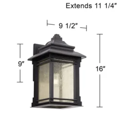Franklin Iron Works Hickory Point Rustic Farmhouse Outdoor Wall Light Fixture Walnut Bronze 16" Frosted Cream Glass For Post Exterior Barn Deck House -Outdoor Garden Store GUEST 0f6e61fb 06e9 46ee bb6f 9551f5dffd26