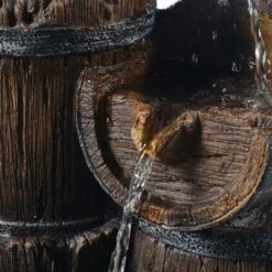 Teamson Home Outdoor Vintage 3-Tier Cascading Barrel Waterfall Fountain, Brown -Outdoor Garden Store GUEST 0fc4d2ac 4c77 433a 9e66 0b82f1e19a9a