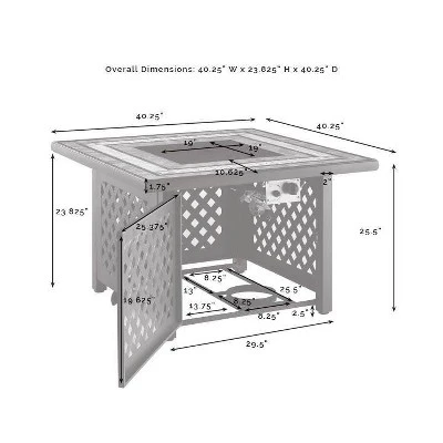 Bradenton 5pc Outdoor Wicker Armless Chair & Fire Table Set - Crosley 15 Bradenton 5pc Outdoor Wicker Armless Chair & Fire Table Set - Crosley - Image 15
