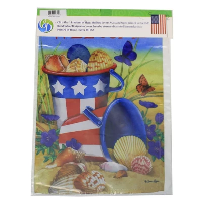 Home & Garden Beach Pails Garden Flag - One Garden Flag 18.0 Inches - Sea Shells Patriotic - 4562Fm - Polyester - Multicolored 2 Home & Garden Beach Pails Garden Flag - One Garden Flag 18.0 Inches - Sea Shells Patriotic - 4562Fm - Polyester - Multicolored - Image 2