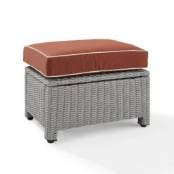 Bradenton Outdoor Wicker Ottoman - Crosley -Outdoor Garden Store GUEST 10a7e60f feb2 40bb 8429 d6bb700e4a35