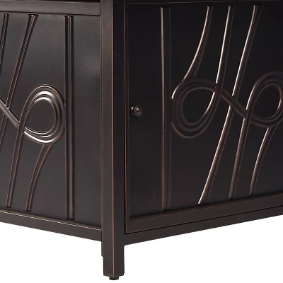 5pc Set With 42" Square Outdoor Aluminum Fire Table & Four Chairs - Oakland Living 7 5pc Set With 42" Square Outdoor Aluminum Fire Table & Four Chairs - Oakland Living - Image 7