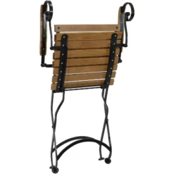 Sunnydaze Decor Sunnydaze Indoor/Outdoor Patio Or Dining Deluxe Chestnut Wooden Folding Bistro Arm Chair - Brown -Outdoor Garden Store GUEST 11638b2d a73c 4a34 8615 681986788eee
