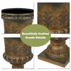 LuxenHome Weathered Brown Decorative MgO Urn Planter 10 LuxenHome Weathered Brown Decorative MgO Urn Planter -Outdoor Garden Store GUEST 1179c582 c7a7 4bda bb82 d925be0fb6e4