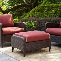 Kiawah Outdoor Wicker Ottoman - Crosley -Outdoor Garden Store GUEST 13074a1b 8c9d 43c7 b428 4225d5b84aca