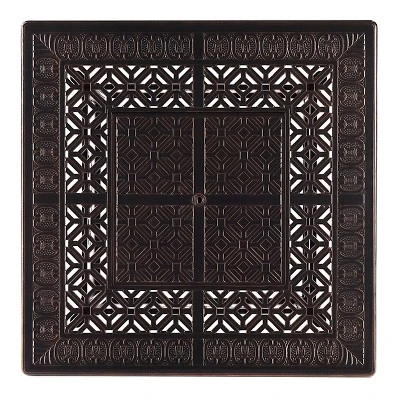 Oakland Living 5pc Deep Seating Swivel Aluminum Outdoor Patio Fire Pit Dining Set With Fire Table With Diamond Pattern Copper 4 Oakland Living 5pc Deep Seating Swivel Aluminum Outdoor Patio Fire Pit Dining Set With Fire Table With Diamond Pattern Copper - Image 4