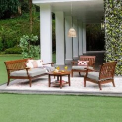 Sopra 2pk Wood Patio Lounge Chairs With Cushions - Brown - Cambridge Casual -Outdoor Garden Store GUEST 139cc773 9021 4c80 b794 cd10b0047088