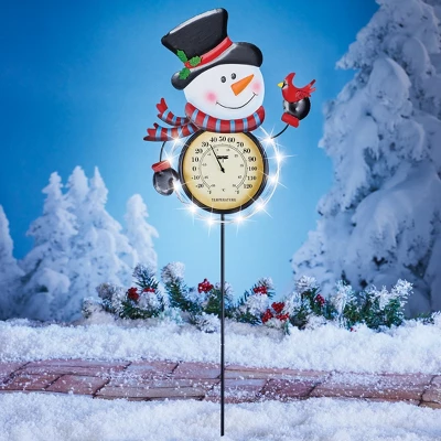 Collections Etc Solar Snowman Thermometer Outdoor Garden Stake 12 X 3 X 35.5 2 Collections Etc Solar Snowman Thermometer Outdoor Garden Stake 12 X 3 X 35.5 - Image 2