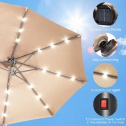 Costway 15Ft Patio Double-Sided Solar LED Market Umbrella Crank Base BeigeTanOrangeBurgundy 17 Costway 15Ft Patio Double-Sided Solar LED Market Umbrella Crank Base BeigeTanOrangeBurgundy -Outdoor Garden Store GUEST 1422f59d 652a 4876 8db2 936b56055d60