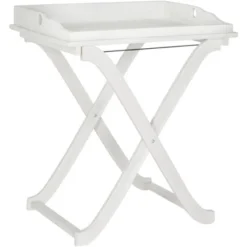 Covina Patio Tray Table - Antique White - Safavieh